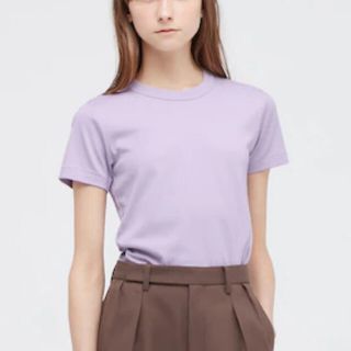 ユニクロ(UNIQLO)のユニクロ クルーネックT パープル(Tシャツ(半袖/袖なし))