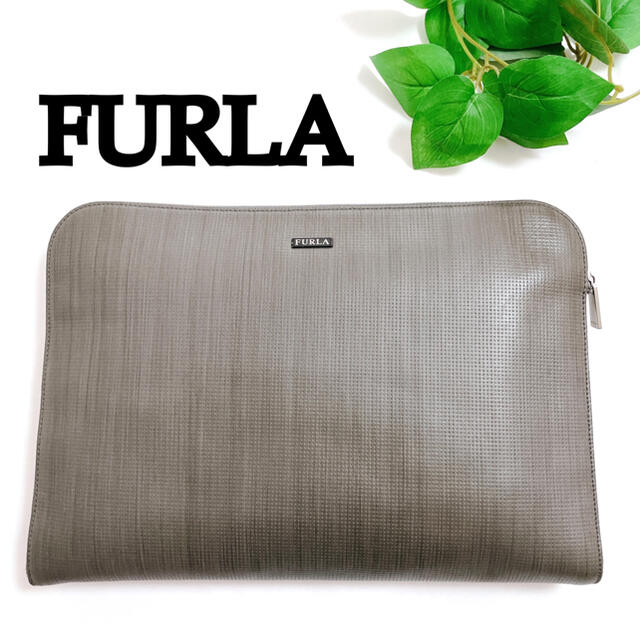 Furla(フルラ)の☆週末SALE☆美品　フルラ　FURLA　クラッチ　レザー　グレー　バッグ レディースのバッグ(クラッチバッグ)の商品写真