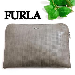 フルラ(Furla)の☆週末SALE☆美品　フルラ　FURLA　クラッチ　レザー　グレー　バッグ(クラッチバッグ)