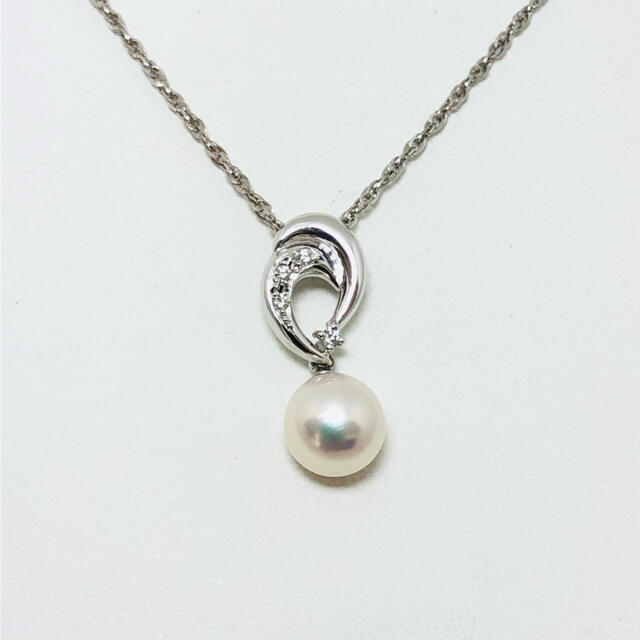 pt900 pt850 パールペンダント 8mm玉 ネックレス 42cm | accentdental