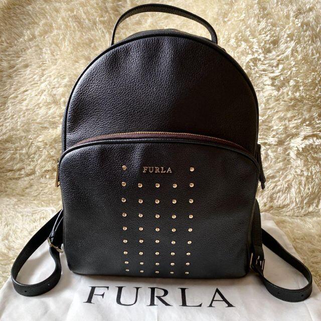 【極美品】FURLA フルラ スタッズ  リュックバックパック レザー