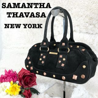 サマンサタバサニューヨーク(SAMANTHA THAVASA NEW YORK)のサマンサタバサニューヨーク　スエード　ハンドバッグ　ブラック(ハンドバッグ)