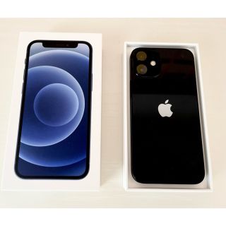 アップル(Apple)の美品 iPhone12 mini black 128GB simフリー(スマートフォン本体)