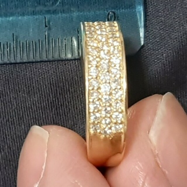 パヴェ リング K18 18金 天然ダイヤモンド 0.5ct 12号