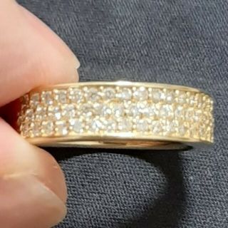 パヴェ リング K18 18金 天然ダイヤモンド 0.5ct 12号(リング(指輪))