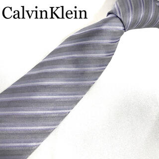 カルバンクライン(Calvin Klein)のネクタイ　カルバンクライン　レジメンタル　ストライプ　パープル(ネクタイ)