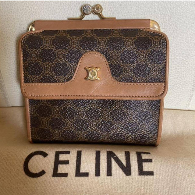 CELINE マカダム柄がま口財布 二つ折り財布 M   財布