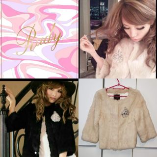 新品 タグ付 ♡ ジュエリー ビジュー Redy ファー 品のある モカベージュ