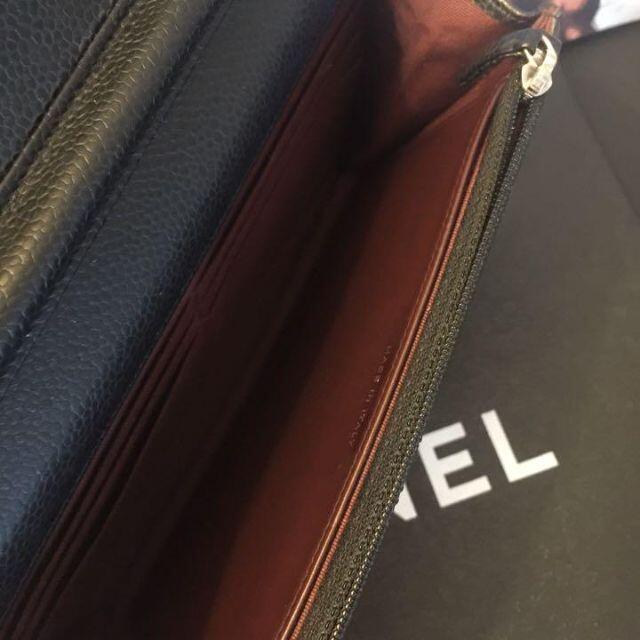 CHANEL(シャネル)のRi様専用　シャネル チェーンウォレット キャビアスキン ブラックシルバー金具 レディースのバッグ(ショルダーバッグ)の商品写真