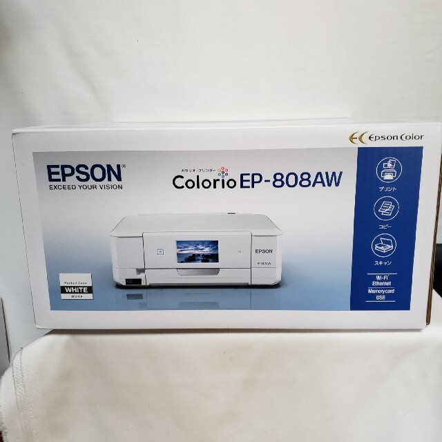 エプソン プリンター インクジェット複合機 カラリオ EP-808AW ホワイトPC/タブレット