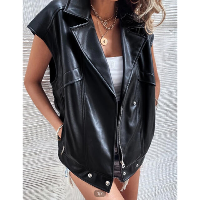 ZARA - SHEIN ライダース ベスト Sの通販 by sea's shop|ザラならラクマ
