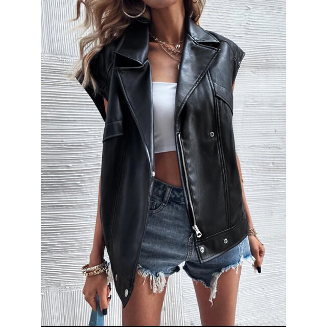 ZARA - SHEIN ライダース ベスト Sの通販 by sea's shop|ザラならラクマ