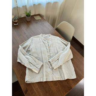 ムジルシリョウヒン(MUJI (無印良品))の無印良品　フレンチリネン洗いざらしシャツジャケット(ノーカラージャケット)