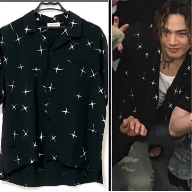 登坂着SAINT LAURENT サンローラン シューティングスターシャツ38 登坂着SAINT LAURENT サンローラン シューティングスターシャツ38