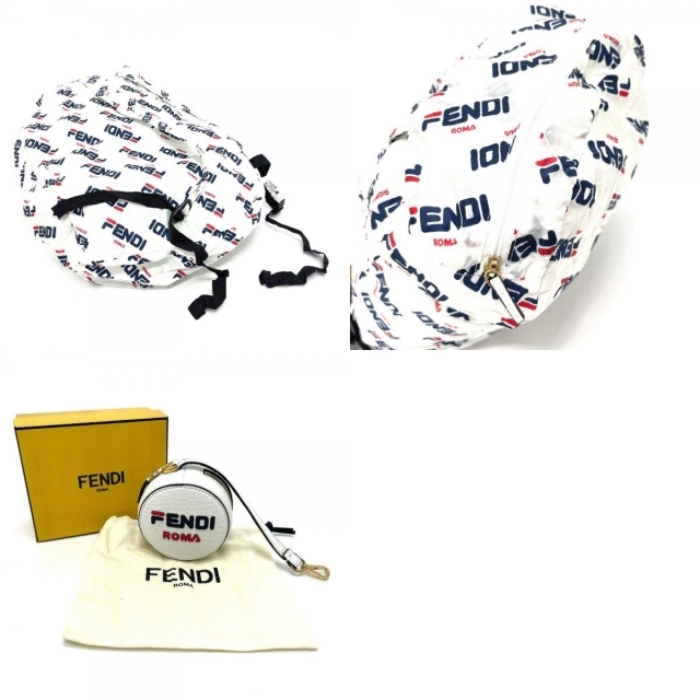 FENDI(フェンディ)のフェンディ FENDI FIRA バックパック エコバッグ リュックサック ナイロン ホワイト 未使用 レディースのバッグ(リュック/バックパック)の商品写真