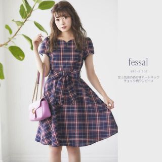 トッコ(tocco)のtocco closet  ハートネックチェック柄ワンピース(ひざ丈ワンピース)