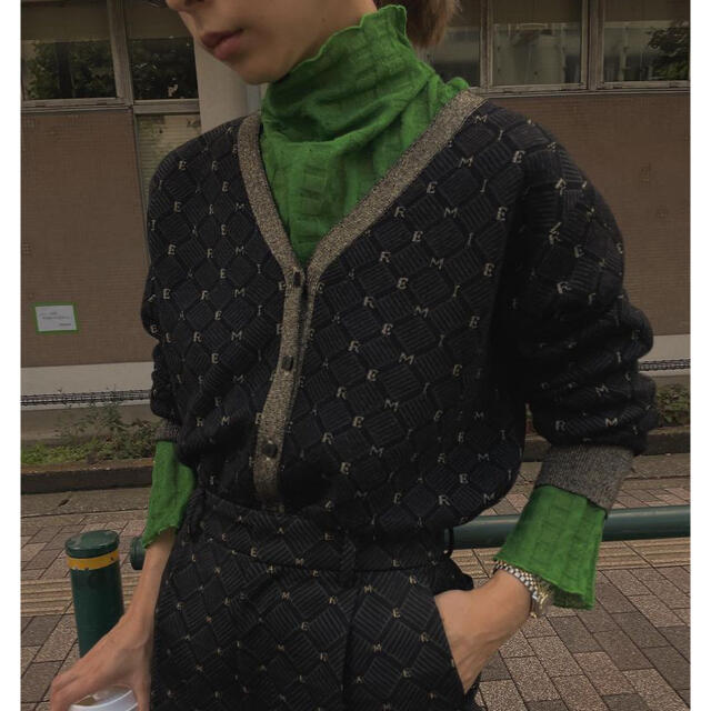 安価 ワタナベ 【新品☆アメリ】2WAY GLITTER JACQUARD CARDIGAN
