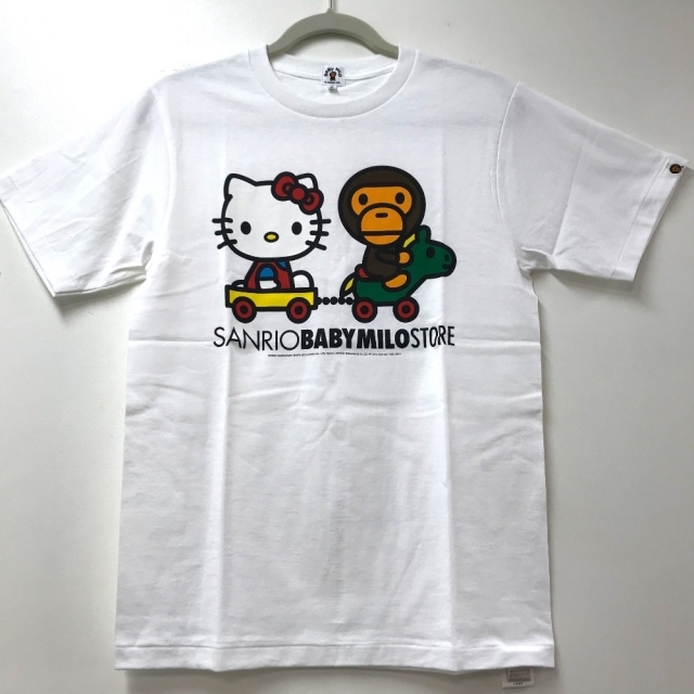 アベイシングエイプ A BATHING APE BAPE(ベイプ) BAPE STORE 限定 マイロ×キティ HORSE(馬) サンリオコラボ 半袖Ｔシャツ コットン ホワイト 未使用