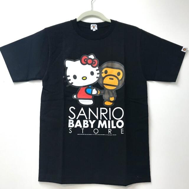 アベイシングエイプ A BATHING APE BAPE(ベイプ) マイロ×キティ サンリオコラボ 半袖Ｔシャツ コットン ブラック ブラック 未使用