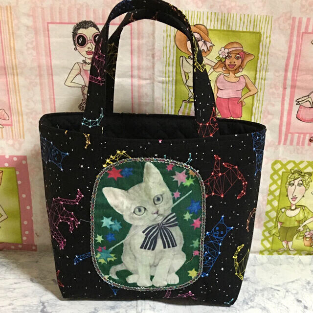 専用猫ちゃんトートバッグ ハンドメイドのファッション小物(バッグ)の商品写真