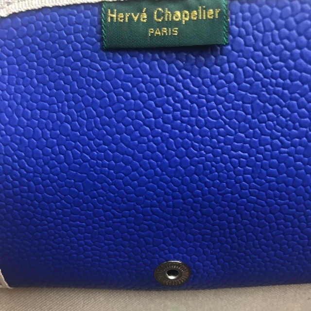 Herve Chapelier(エルベシャプリエ)のエルベ・シャプリエ バイカラー 舟型 ミニ バッグ ハンドバッグ ブルー×ピンク レディースのバッグ(ハンドバッグ)の商品写真