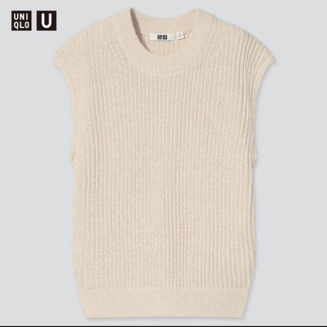 UNIQLO(ユニクロ)のコットンブレンドクルーネック　ニットベスト　ユニクロ レディースのトップス(ニット/セーター)の商品写真