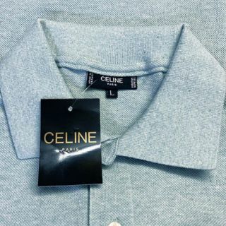 ♦︎ CELINE セリーヌ ロゴ トリオンフ ポロシャツ グレー