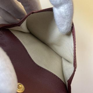 MARNI 極美品 ボルドー 二つ折り財布 サフィアーノ ロゴ マルニ