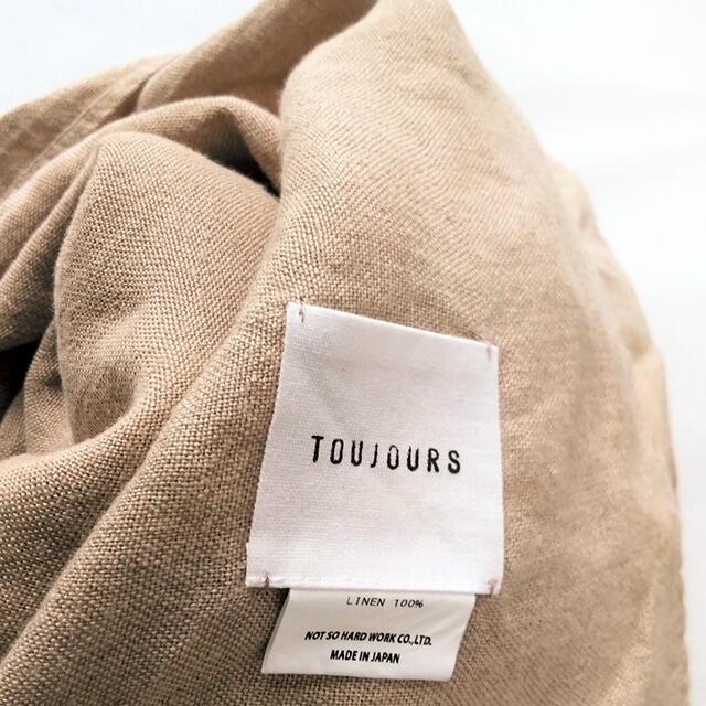 TOUJOURS✨トゥジュー 麻 リネン 大判ストール 肩掛け ベージュ - 1