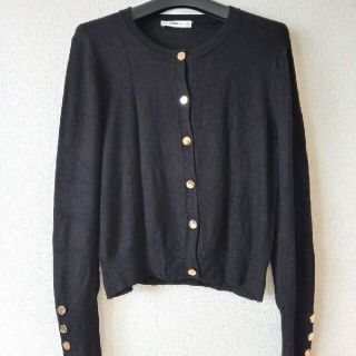 ザラ(ZARA)のZARA　ザラ　カーディガン　美品　黒　Mサイズ(カーディガン)