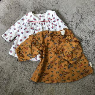 プチバトー(PETIT BATEAU)のプチバトー　秋　花柄ワンピース　70cm 2枚セット(ワンピース)