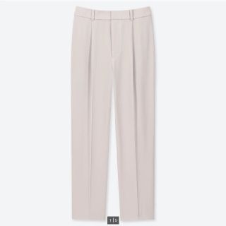 ユニクロ(UNIQLO)のユニクロ　ドレープテーパードアンクルパンツ　ライトグレー　M(クロップドパンツ)