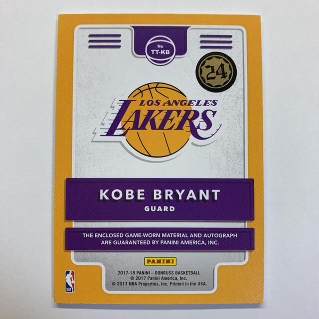 Panini NBA Kobe コービー 直筆サインカード Autoの通販 by Panini NBA Kobe コービー 直筆サインカード Autoの通販 by