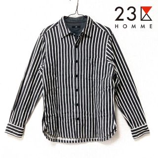 ニジュウサンク(23区)の【美品】23区 HOMME ストライプシャツ　オンワード(シャツ)