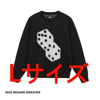 ステューシー(STUSSY)のSTUSSY DICE MOHAIR SWEATER BLACK  L(ニット/セーター)