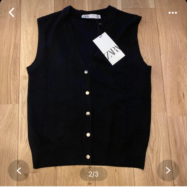 ZARA - ZARA ベーシックニットベスト S ブラックの通販 by