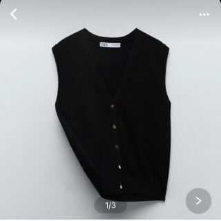 ザラ(ZARA)のZARA ベーシックニットベスト　S ブラック(ベスト/ジレ)