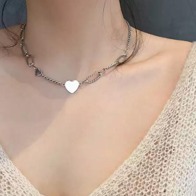 Ameri VINTAGE(アメリヴィンテージ)のSALE！silver chain heart motif necklace レディースのアクセサリー(ネックレス)の商品写真