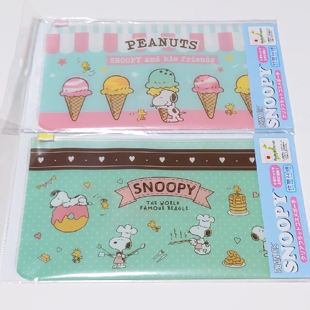 SNOOPY(スヌーピー)のスヌーピー クリアポーチ マスクケース 2個セット レディースのファッション小物(ポーチ)の商品写真