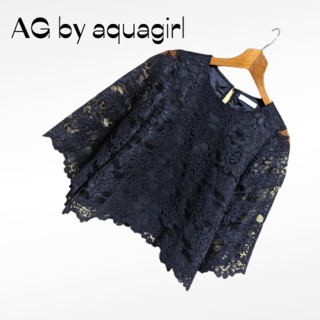 エージーバイアクアガール(AG by aquagirl)のAG by aquagirl ネイビー7分丈　ブラウス(シャツ/ブラウス(長袖/七分))