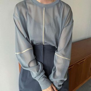 クラネ　SOLID SLEEVE SHEER L/S TOPS(カットソー(長袖/七分))