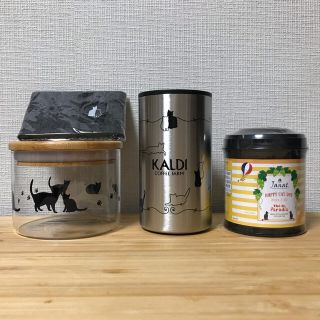 カルディ(KALDI)の【新品】カルディネコの日　ステンレスタンブラー、キャニスター、紅茶のセット(タンブラー)