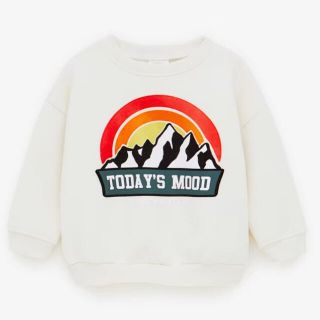 ザラキッズ(ZARA KIDS)のZARA kids スパンコール付きスウェット　ホワイト　110(Tシャツ/カットソー)