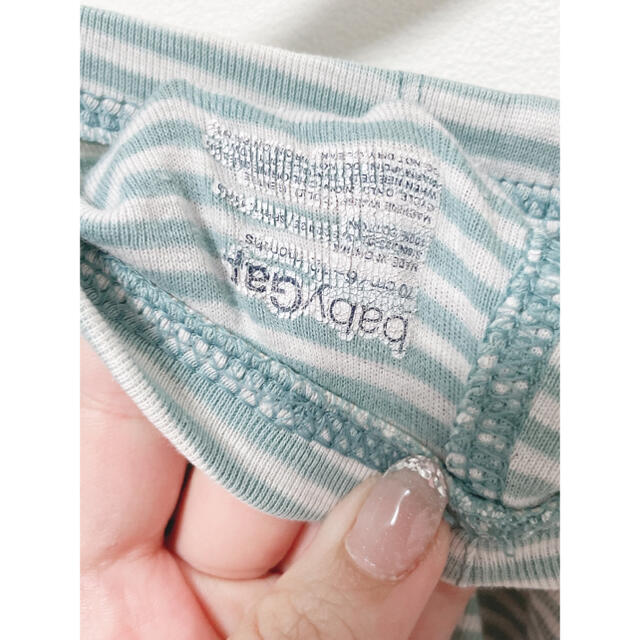 babyGAP(ベビーギャップ)の新生児　ベビー　70 babygap ボーダー スパッツ レギンス　緑 キッズ/ベビー/マタニティのベビー服(~85cm)(パンツ)の商品写真