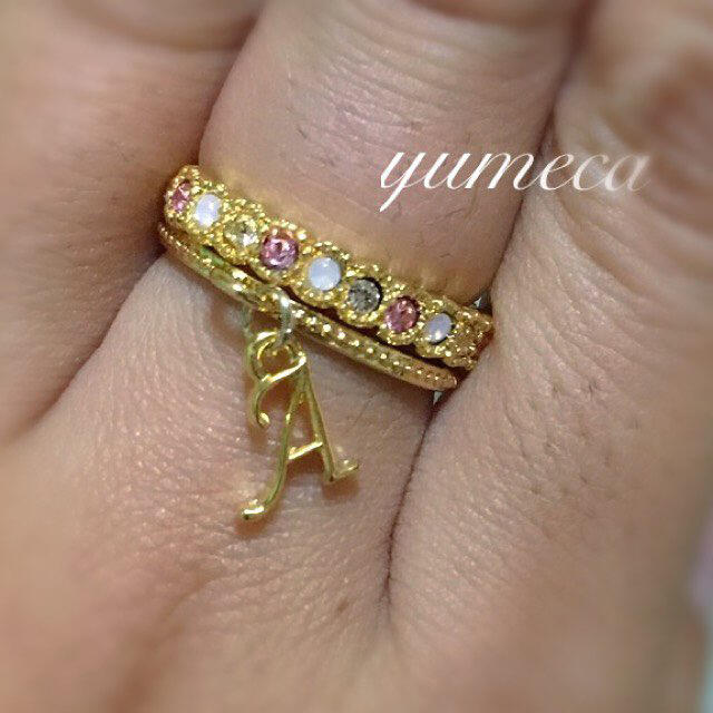 華奢イニシャルとスワロ2連リング💍 レディースのアクセサリー(リング(指輪))の商品写真