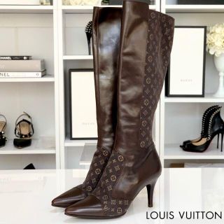 ルイヴィトン(LOUIS VUITTON)の2537 ヴィトン レザー モノグラム ロングブーツ 茶(ブーツ)