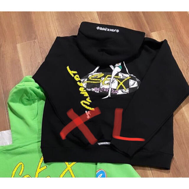 受注生産品】 Hearts Chrome - XL 黒 パーカー RECORDS SEX BOY MATTY