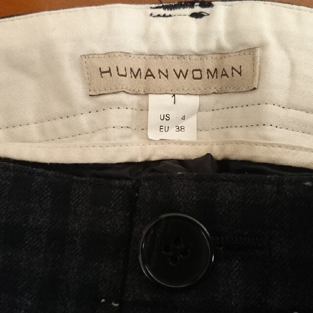 HUMAN WOMAN(ヒューマンウーマン)のHUMAN WOMAN チェック柄ウールパンツ レディースのパンツ(カジュアルパンツ)の商品写真
