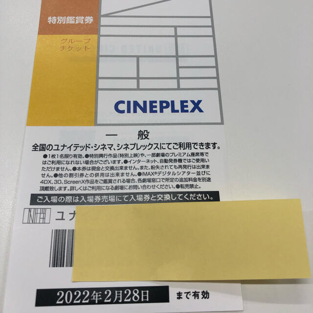 ユナイテッドシネマ 映画鑑賞券 - その他