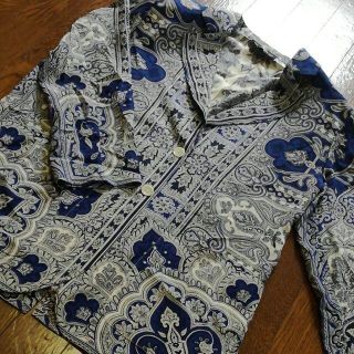 ETRO エトロ ペイズリー柄ノーカラーシャツジャケット